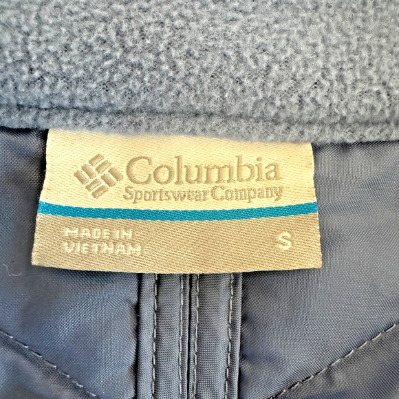 Columbia Women’s Size Small Blue Vest Down Puffer Full Zip Mock Neck Outdoors - Picture 4 of 16